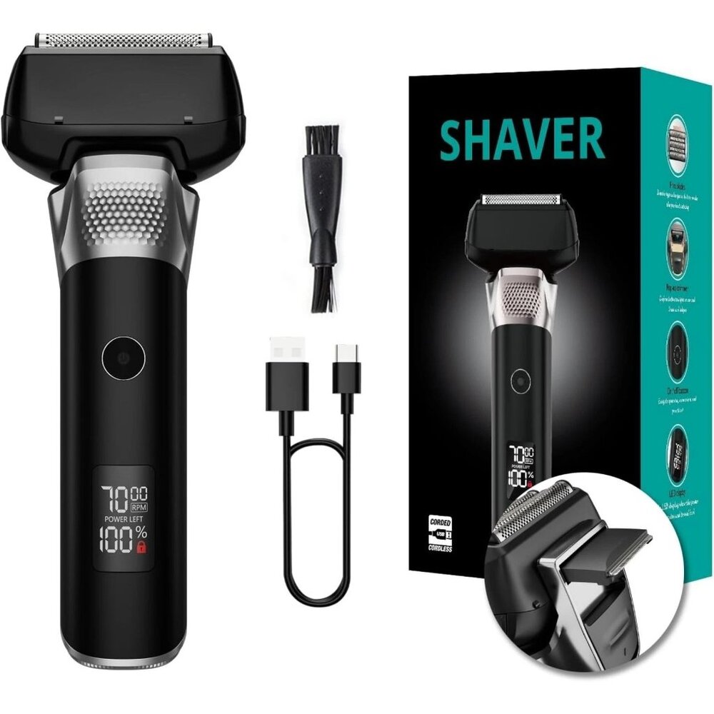 Electric Foil Shavers, Electric Razor for Men with Trimmer, Waterproof 5 Floatin